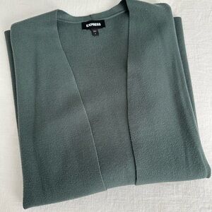 Express Forest Green Open Cardigan